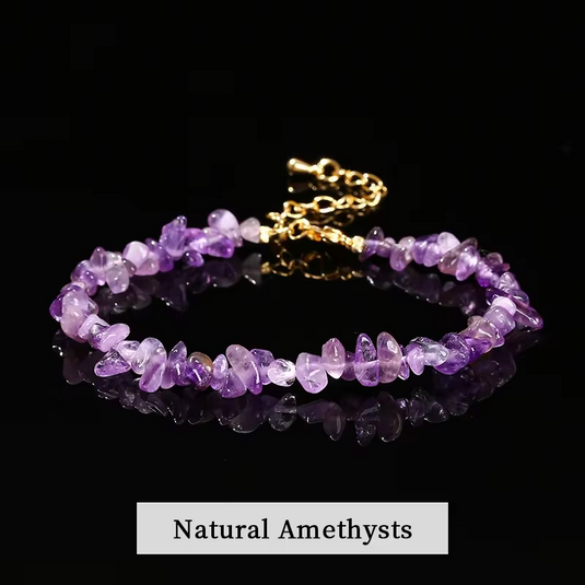 AABHARANA β Natural Gemstone Chips Bracelet | Genuine Crystal Beads | Unisex Jewelry for Women & Men