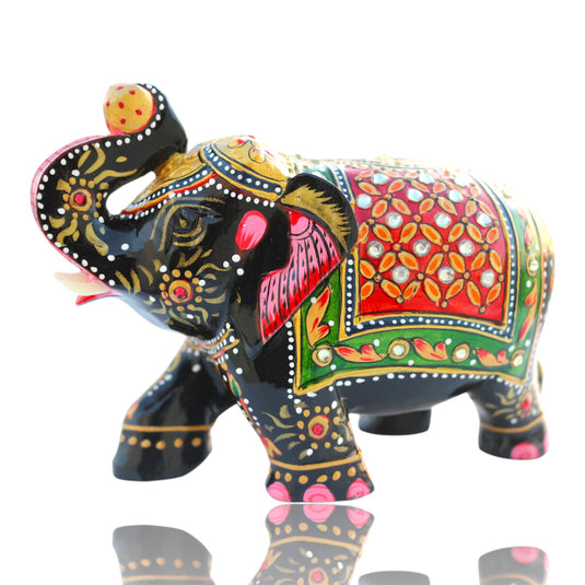 Black & Red Elephant Figurine – Home, Office, Pooja & Gift Décor
