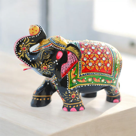Black & Red Elephant Figurine – Home, Office, Pooja & Gift Décor