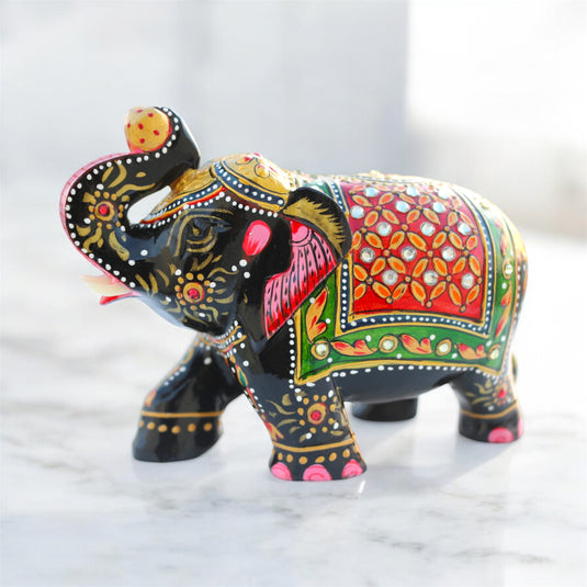 Black & Red Elephant Figurine – Home, Office, Pooja & Gift Décor