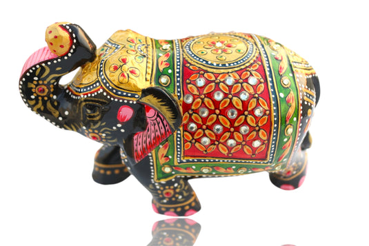 Black & Red Elephant Figurine – Home, Office, Pooja & Gift Décor