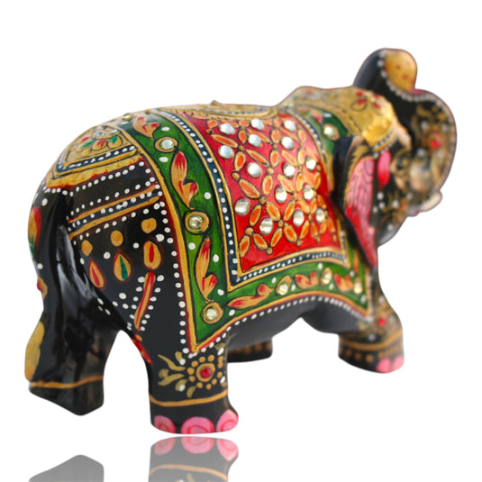 Black & Red Elephant Figurine – Home, Office, Pooja & Gift Décor