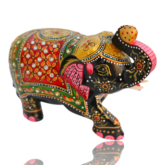 Black & Red Elephant Figurine – Home, Office, Pooja & Gift Décor