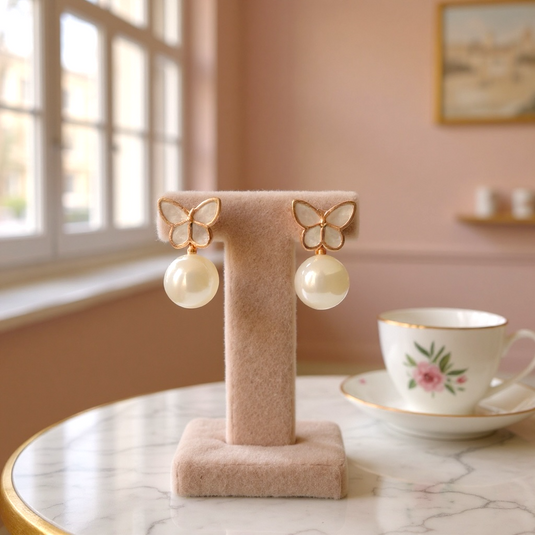 Butterfly grace meets pearl elegance 🦋✨