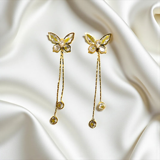 Golden Butterfly Drop Earrings 🌟 Chic & Feminine Style