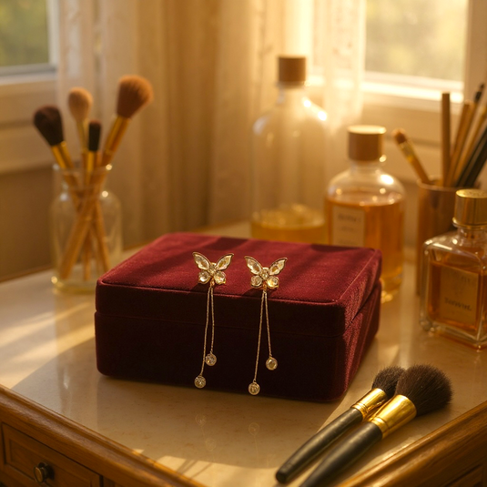 Golden Butterfly Drop Earrings 🌟 Chic & Feminine Style