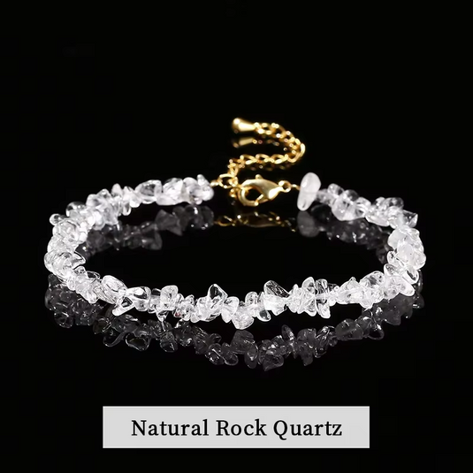 AABHARANA β Natural Gemstone Chips Bracelet | Genuine Crystal Beads | Unisex Jewelry for Women & Men