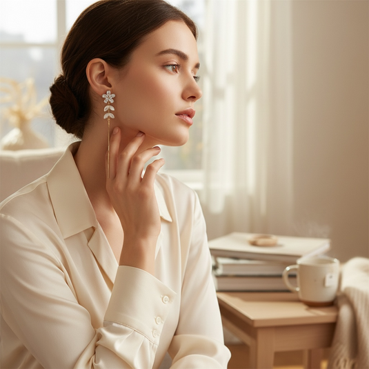 πΏβ¨ Crystal Blossom Dangle Earrings π€πΈ