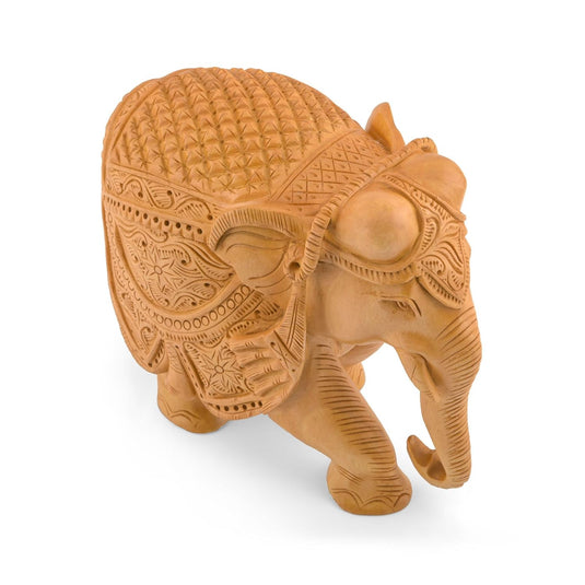 Kadam Wood Elephant Statue – Down Trunk, Vastu Lucky Home Décor
