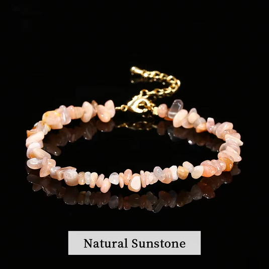 AABHARANA β Natural Gemstone Chips Bracelet | Genuine Crystal Beads | Unisex Jewelry for Women & Men