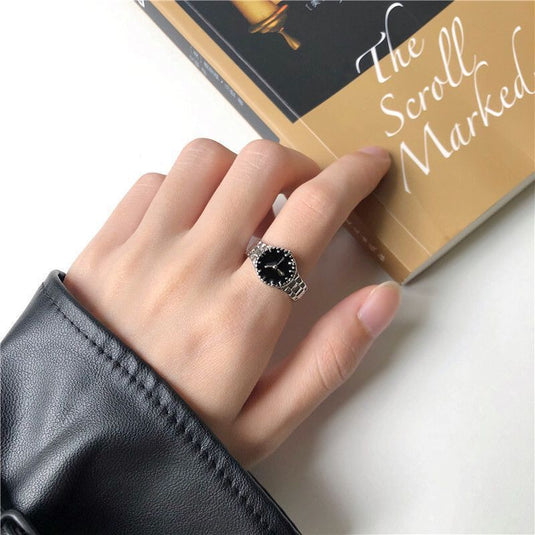 Vintage Watch Dial Ring – Retro Statement Fashion for Women ⌚✨