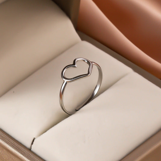 Silver Heart Ring β Adjustable Love Jewelry for Women π€β¨