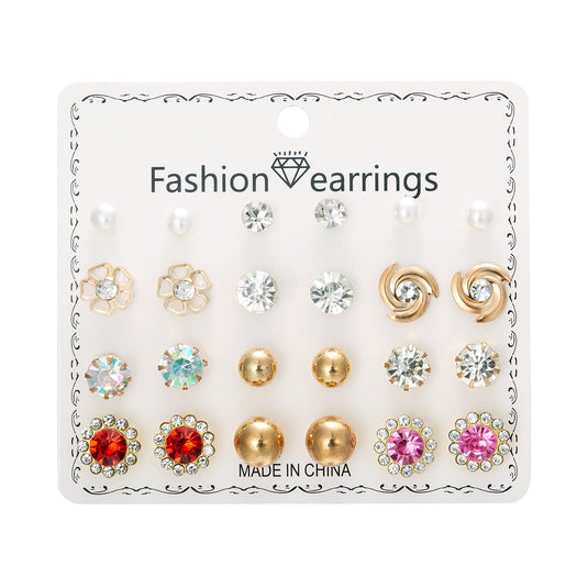 12 - Pair Stud Earrings Set – Cute Daily Wear Collection ✨ - S3