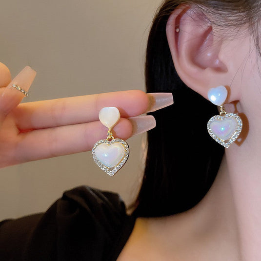 π€ Opal Heart Drop Earrings β Youthful Sparkle Statement Jewelry for Girls β¨