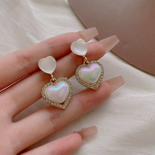 π€ Opal Heart Drop Earrings β Youthful Sparkle Statement Jewelry for Girls β¨