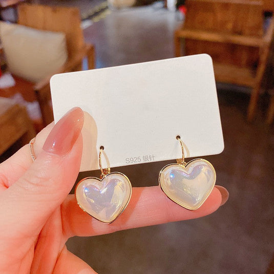 π€ Iridescent Heart Hoop Earrings β Trendy Cute Jewelry for Teens & Girls β¨
