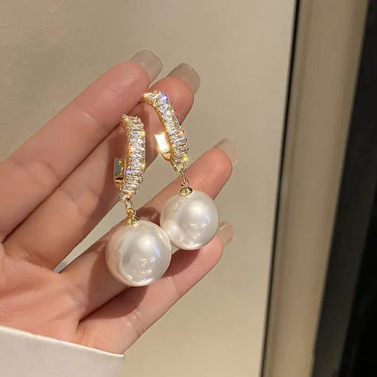 πΈ Round Pearl Dangle Earrings