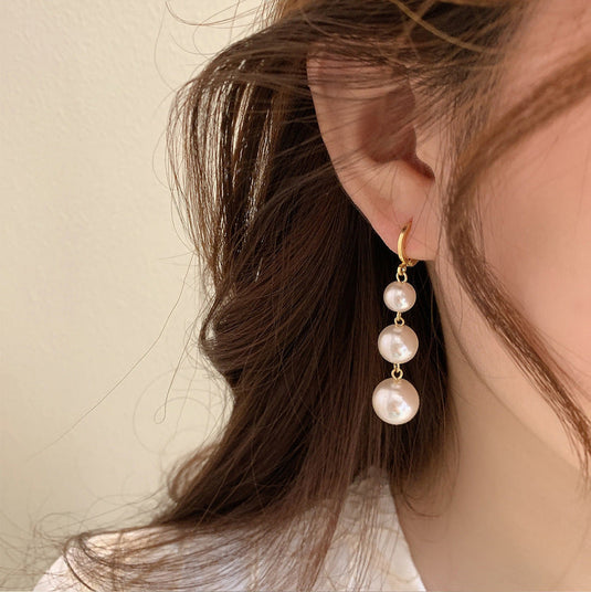 ✨ Classic Pearl Cascade Drop Earrings – Effortless Elegance