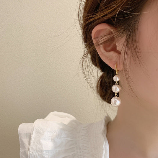 ✨ Classic Pearl Cascade Drop Earrings – Effortless Elegance