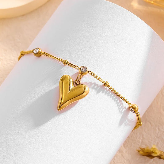 💖 Heart Drop Stone Bracelet