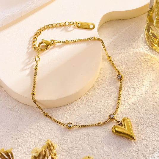 💖 Heart Drop Stone Bracelet