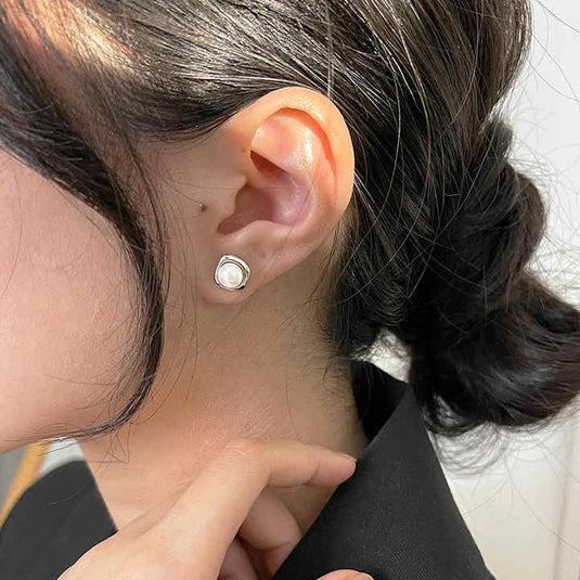 Modern Classic Pearl Stud Earrings