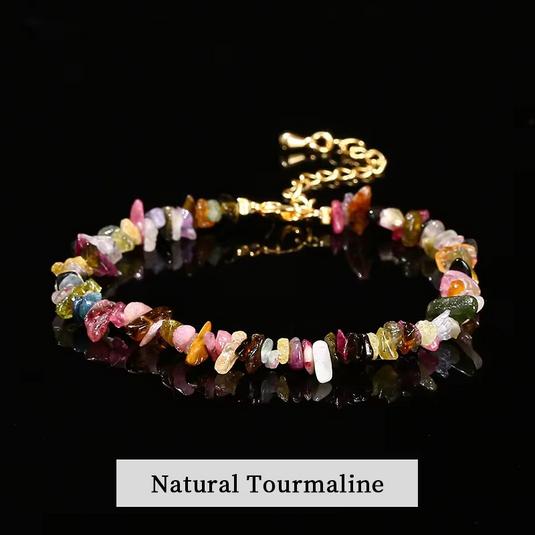 AABHARANA β Natural Gemstone Chips Bracelet | Genuine Crystal Beads | Unisex Jewelry for Women & Men
