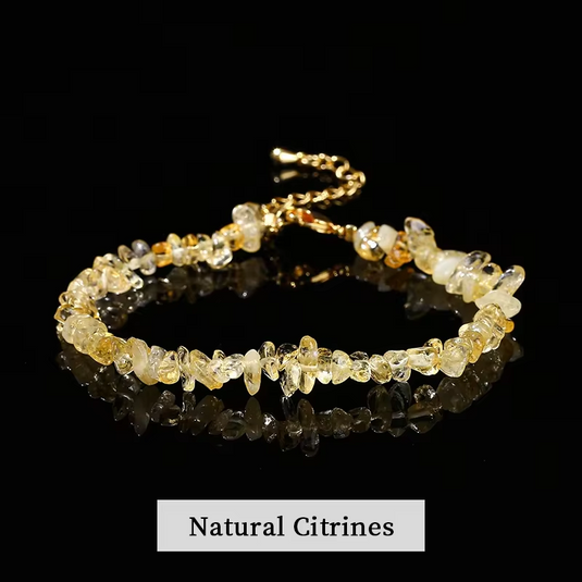 AABHARANA β Natural Gemstone Chips Bracelet | Genuine Crystal Beads | Unisex Jewelry for Women & Men