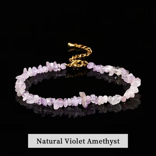 AABHARANA β Natural Gemstone Chips Bracelet | Genuine Crystal Beads | Unisex Jewelry for Women & Men