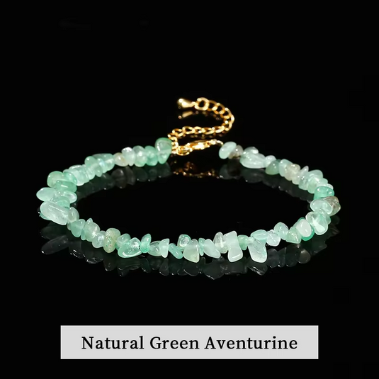 AABHARANA β Natural Gemstone Chips Bracelet | Genuine Crystal Beads | Unisex Jewelry for Women & Men