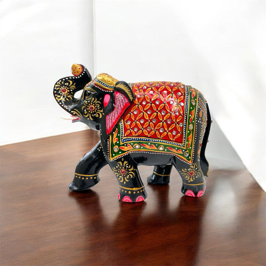 Black & Red Elephant Figurine – Home, Office, Pooja & Gift Décor