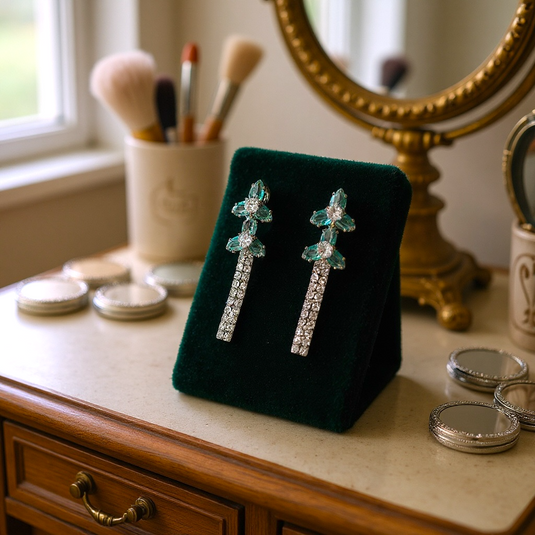 🌸 Luxury Floral Crystal Drop Earrings