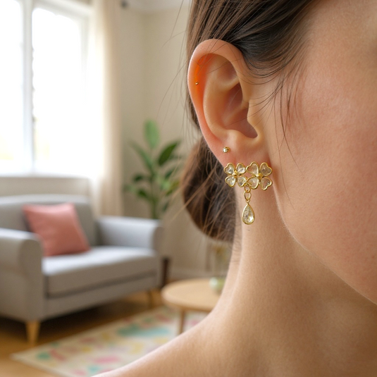 🌸✨ Blossom Glow Yellow Floral Earrings 💛💎