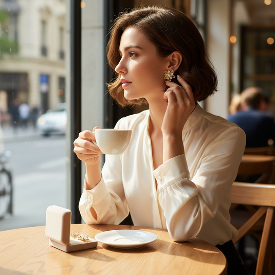 Crystal Lotus Flower Earrings 🌸💎 Golden Glow