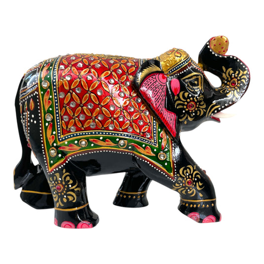 Black & Red Elephant Figurine – Home, Office, Pooja & Gift Décor