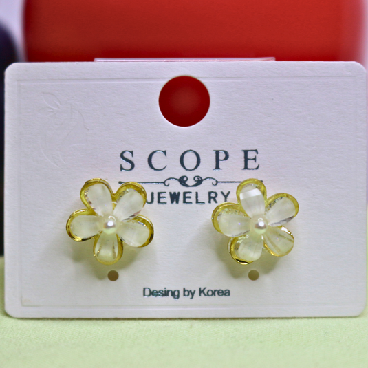 Delicate White Flower Stud Earrings