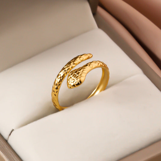 Snake Wrap Ring – Adjustable Serpent Statement Jewelry for Women 🐍✨