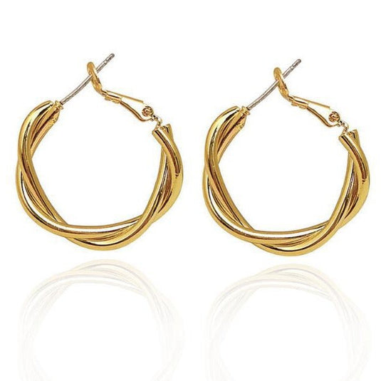 Twisted Gold Hoop Earrings ✨💛
