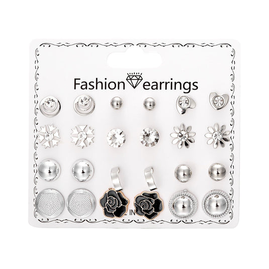 12 - Pair Stud Earrings Set – Cute Daily Wear Collection ✨ S5