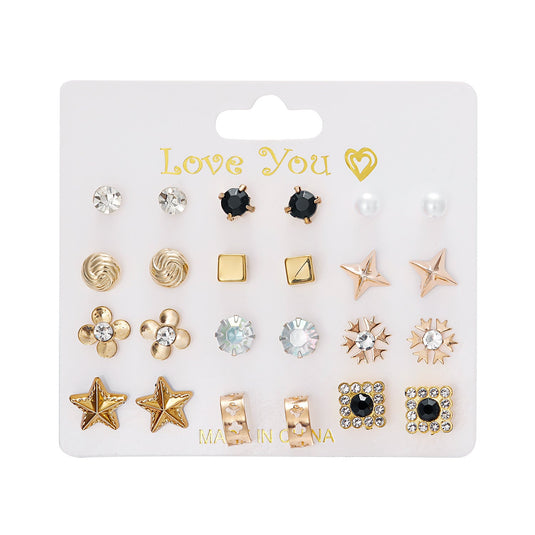 12 - Pair Stud Earrings Set – Cute Daily Wear Collection ✨ S6
