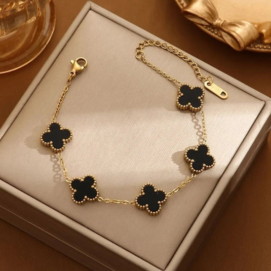 🖤 Black Lucky Clover Bracelet