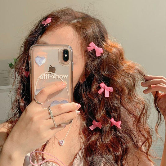 🎀 Pink Bow Hair Clips – Cute Ribbon Barrettes for Girls & Teens 💕