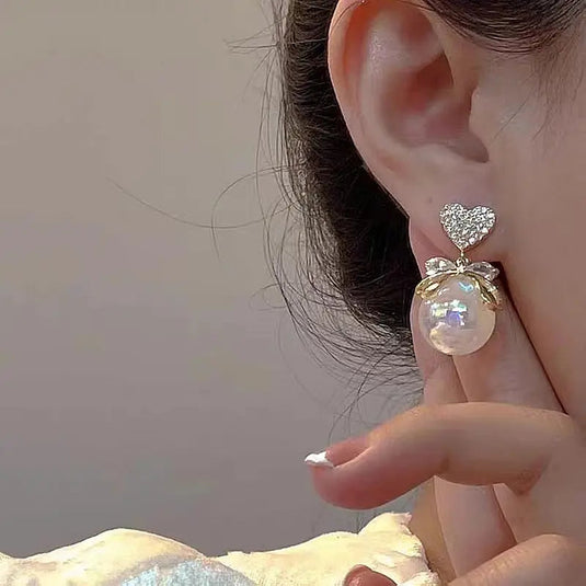 💎 Diamond Pearl Korean Earrings