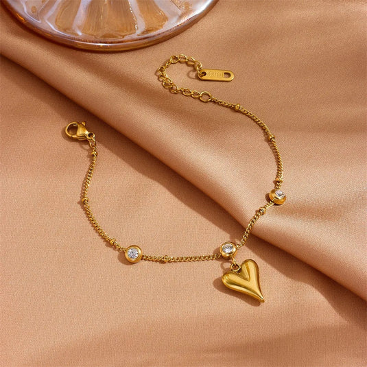 💖 Heart Drop Stone Bracelet