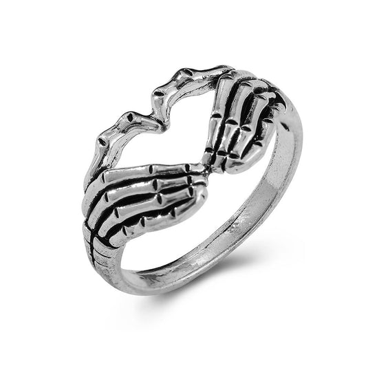 Heart Hands Adjustable Ring – Artistic Metal Fashion Jewelry ❤️💍