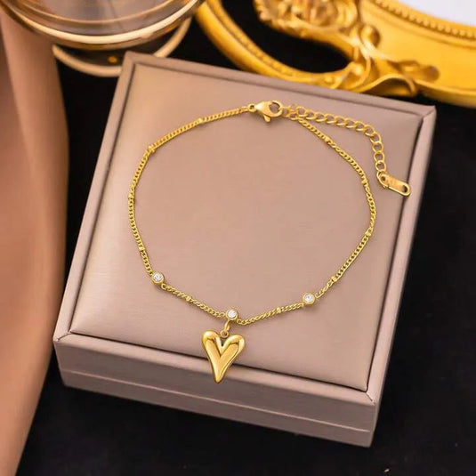 💖 Heart Drop Stone Bracelet