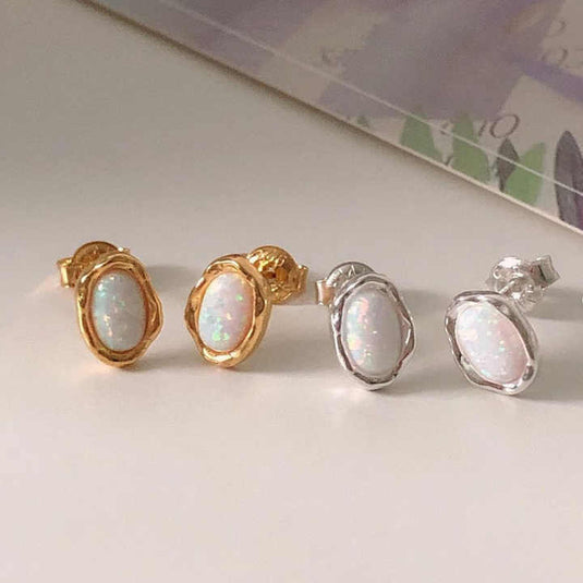 Scope Jewelry – Iridescent Oval Stud Earrings