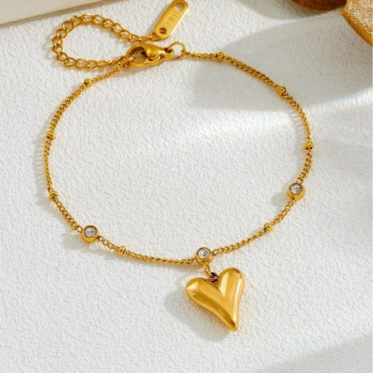 💖 Heart Drop Stone Bracelet