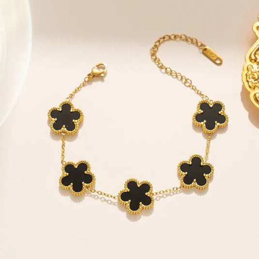 🖤 Black Lucky Clover Bracelet