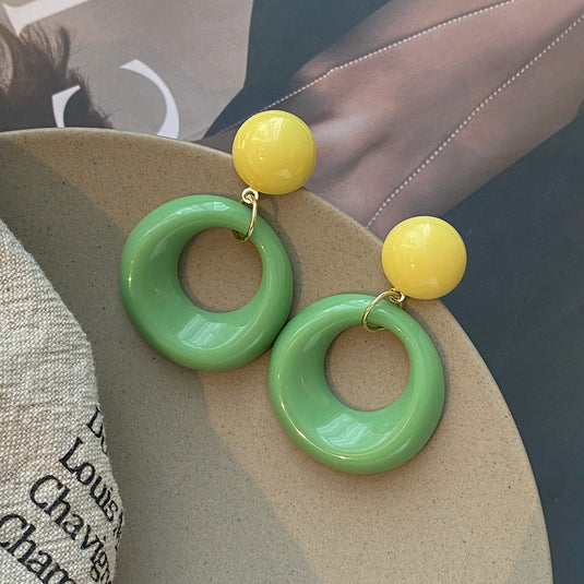 🎨 Retro Color Pop Hoop Earrings – Funky Statement Jewelry for Teens & Women ✨